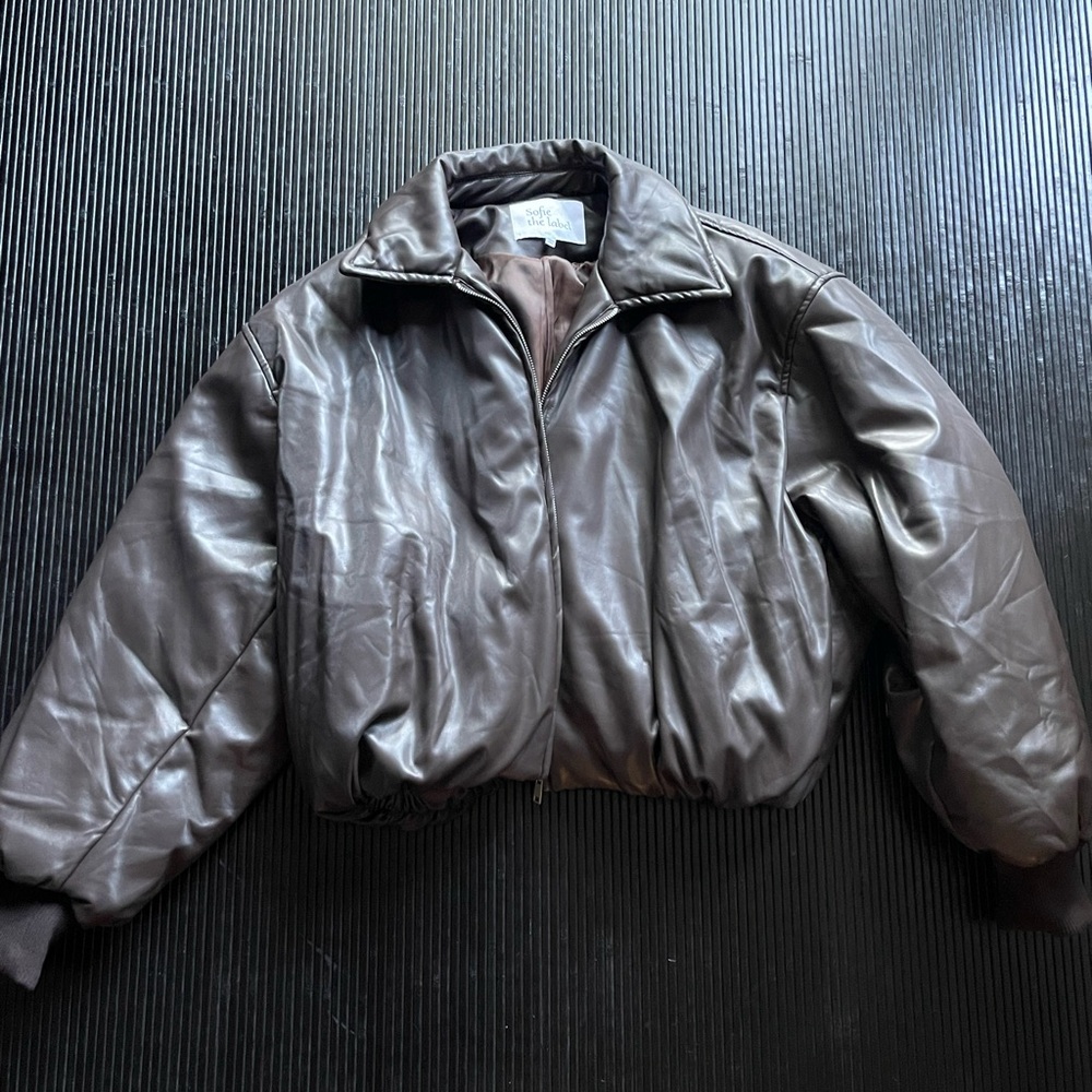 Anthropologie Dark Brown Bomber Jacket